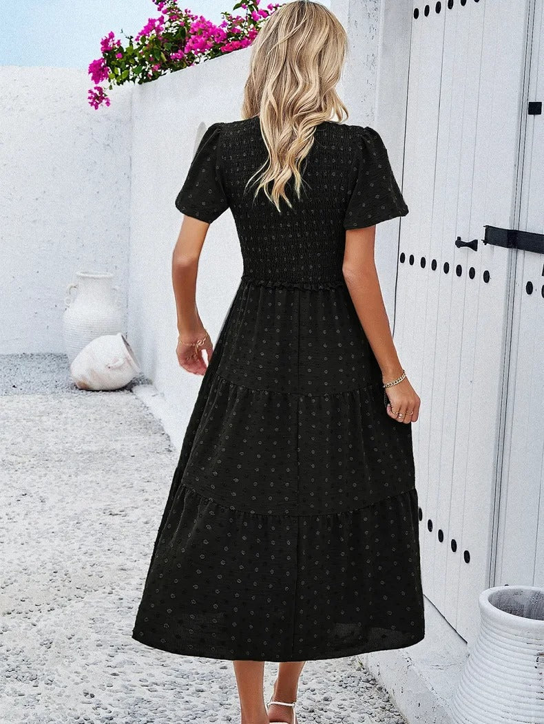 Sophie | Bohème Chic Kleid mit kurzen Ärmeln 