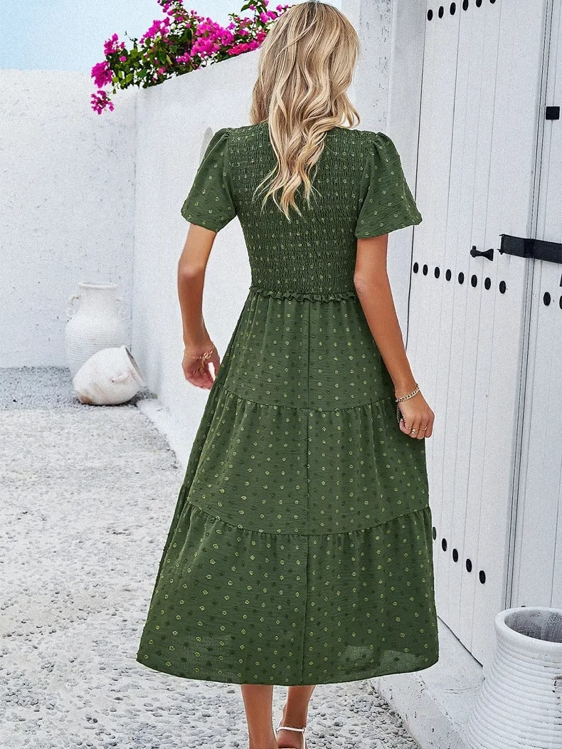 Sophie | Bohème Chic Kleid mit kurzen Ärmeln 
