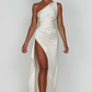 Naïs | Asymmetrical Long Evening Dress with Slit 
