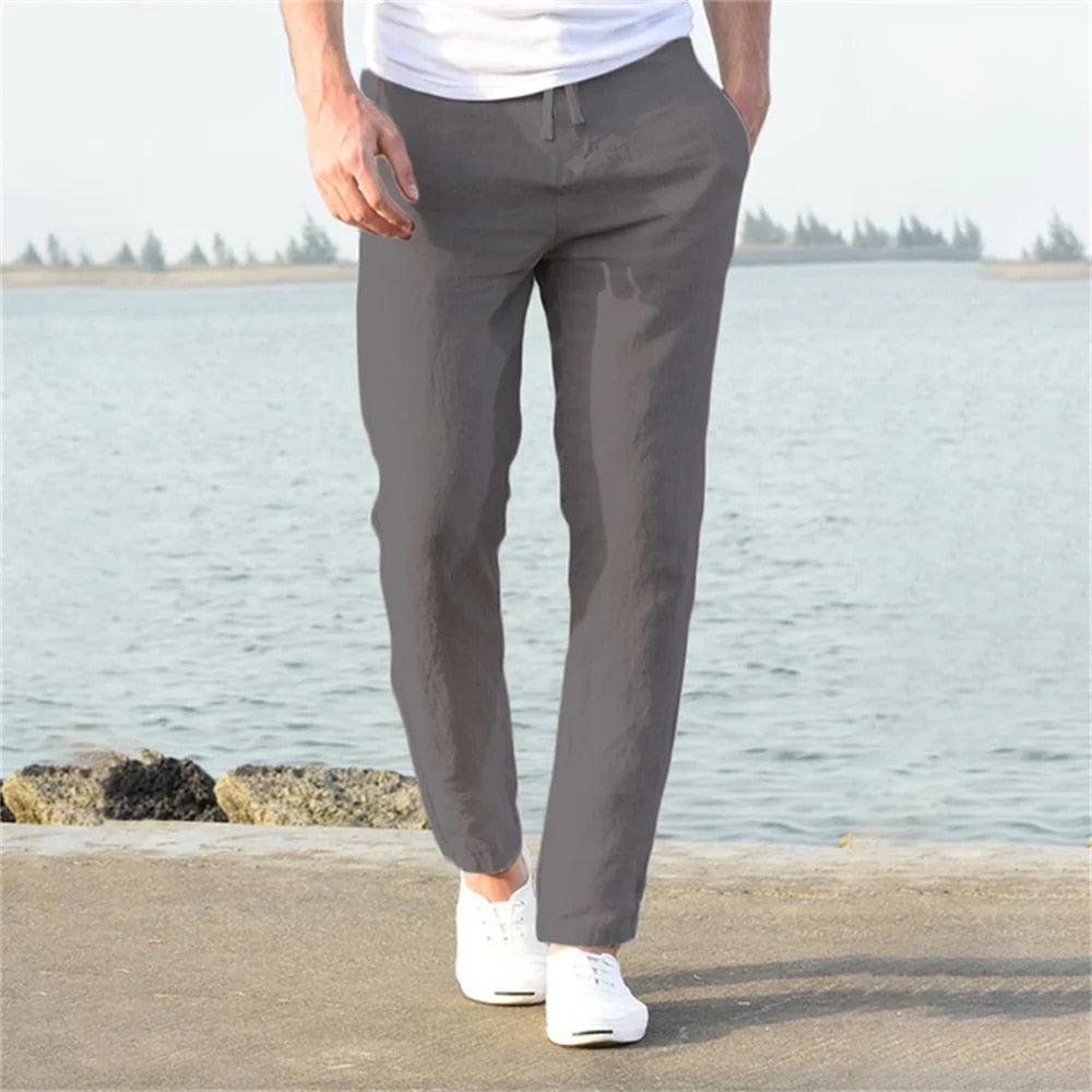 Walid | Long and Lightweight Pants with Elastic Waist 