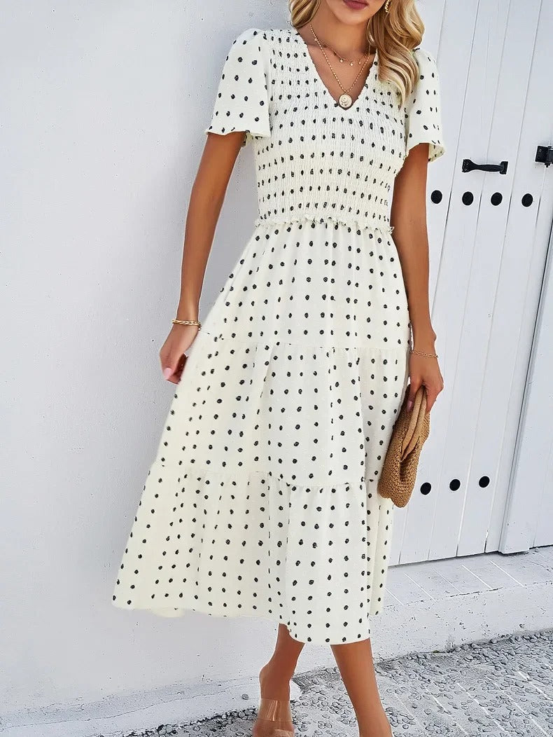 Sophie | Bohème Chic Kleid mit kurzen Ärmeln 
