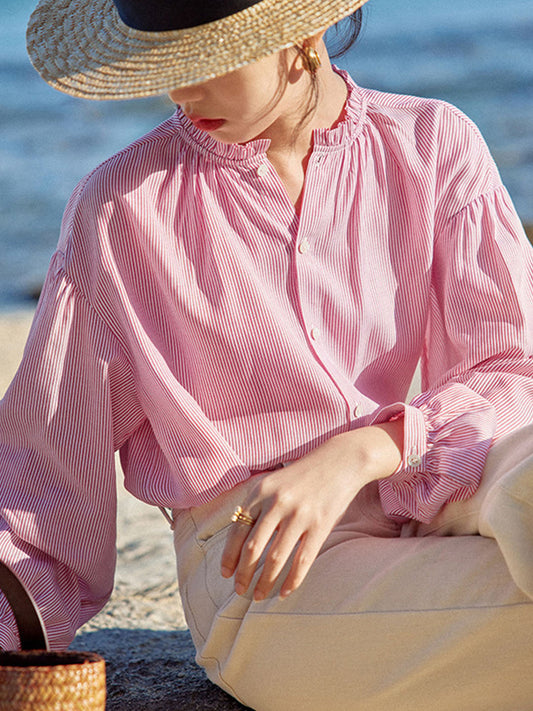 Ginette | Blusa De Rayas Finas – Chic Y Confort Asegurado 