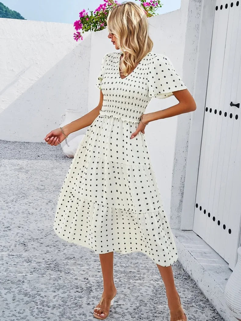 Sophie | Bohème Chic Kleid mit kurzen Ärmeln 