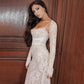 Ninon | Vestido Largo De Encaje Con Cuerda De Ajuste Y Chal 