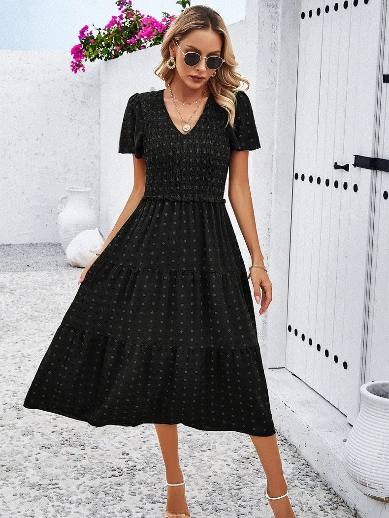 Sophie | Bohème Chic Kleid mit kurzen Ärmeln 