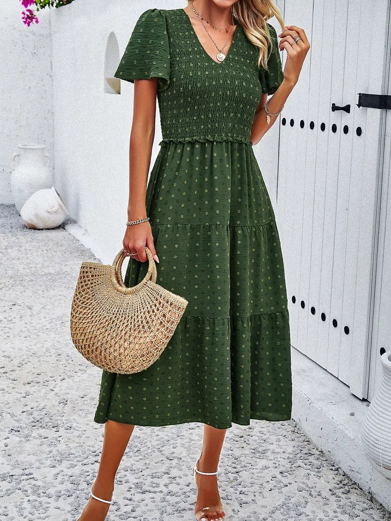 Sophie | Bohème Chic Kleid mit kurzen Ärmeln 