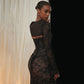 Ninon | Vestido Largo De Encaje Con Cuerda De Ajuste Y Chal 