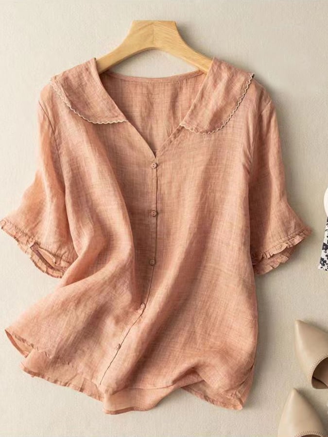 Perla | Krátká Elegantní Košile – Retro Styl A Jemné Detaily 