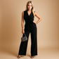 Lamia | Elegant jumpsuit med belte å knyte og V-hals 