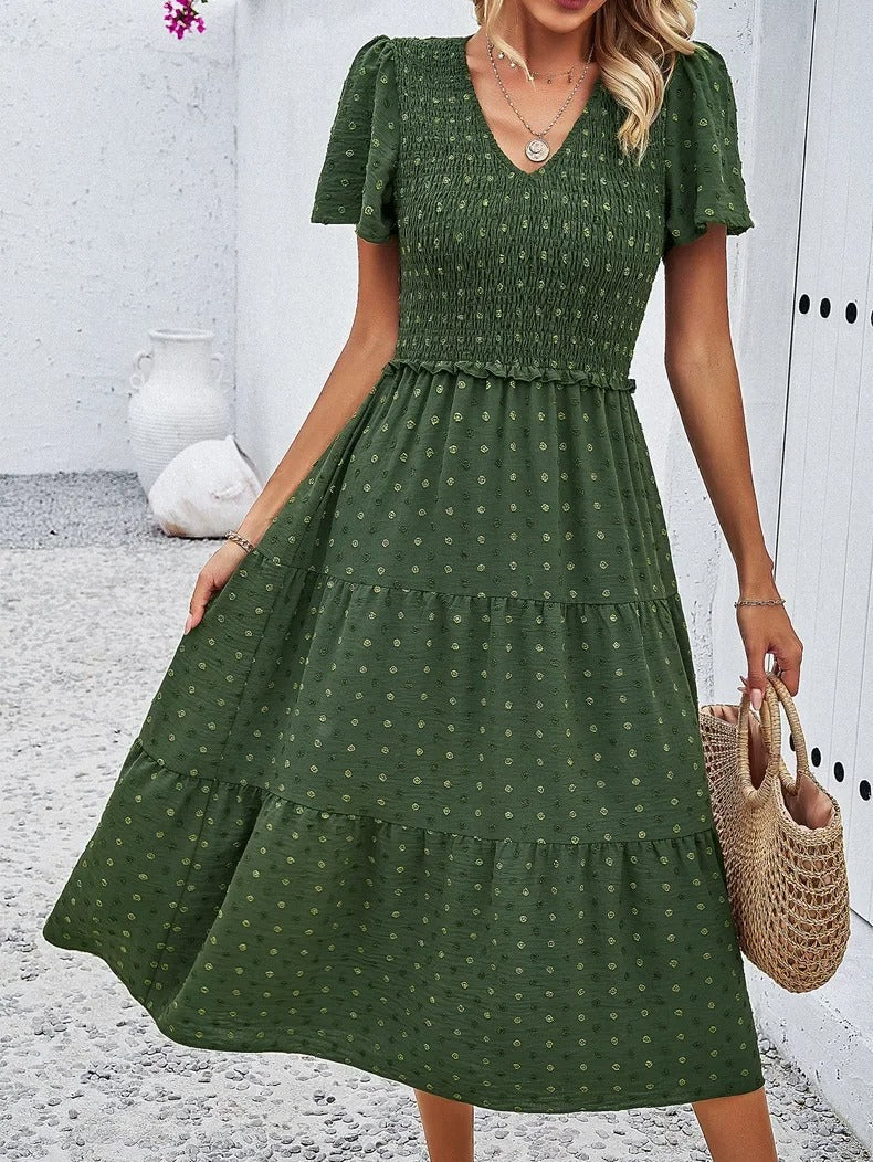 Sophie | Bohème Chic Kleid mit kurzen Ärmeln 