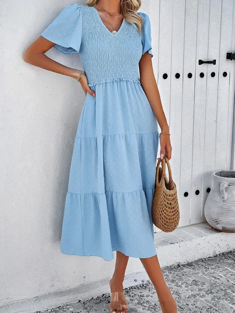 Sophie | Bohème Chic Kleid mit kurzen Ärmeln 