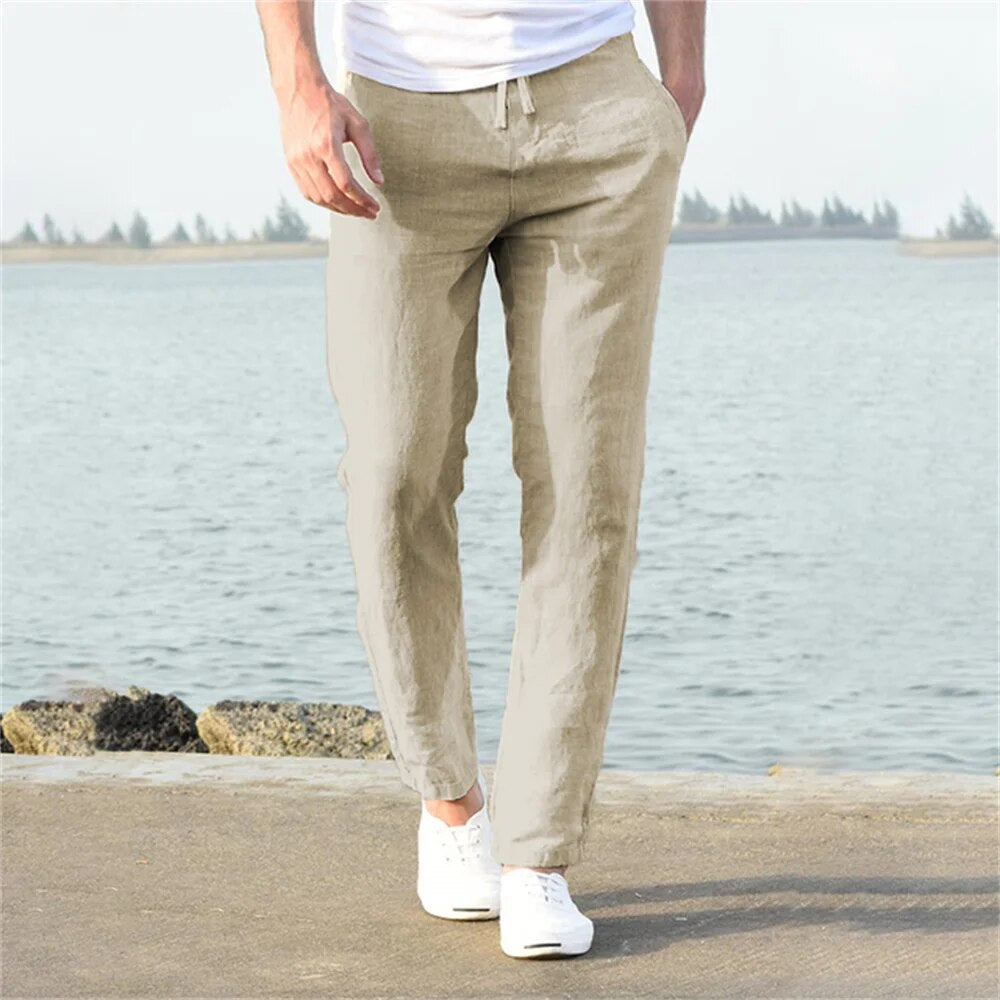 Walid | Long and Lightweight Pants with Elastic Waist 