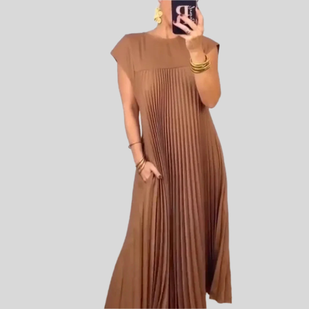 Léna | Elegante, fließende Plisseekleid mit Fall 