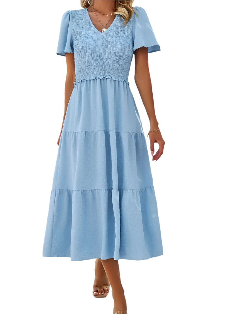 Sophie | Bohème Chic Kleid mit kurzen Ärmeln 