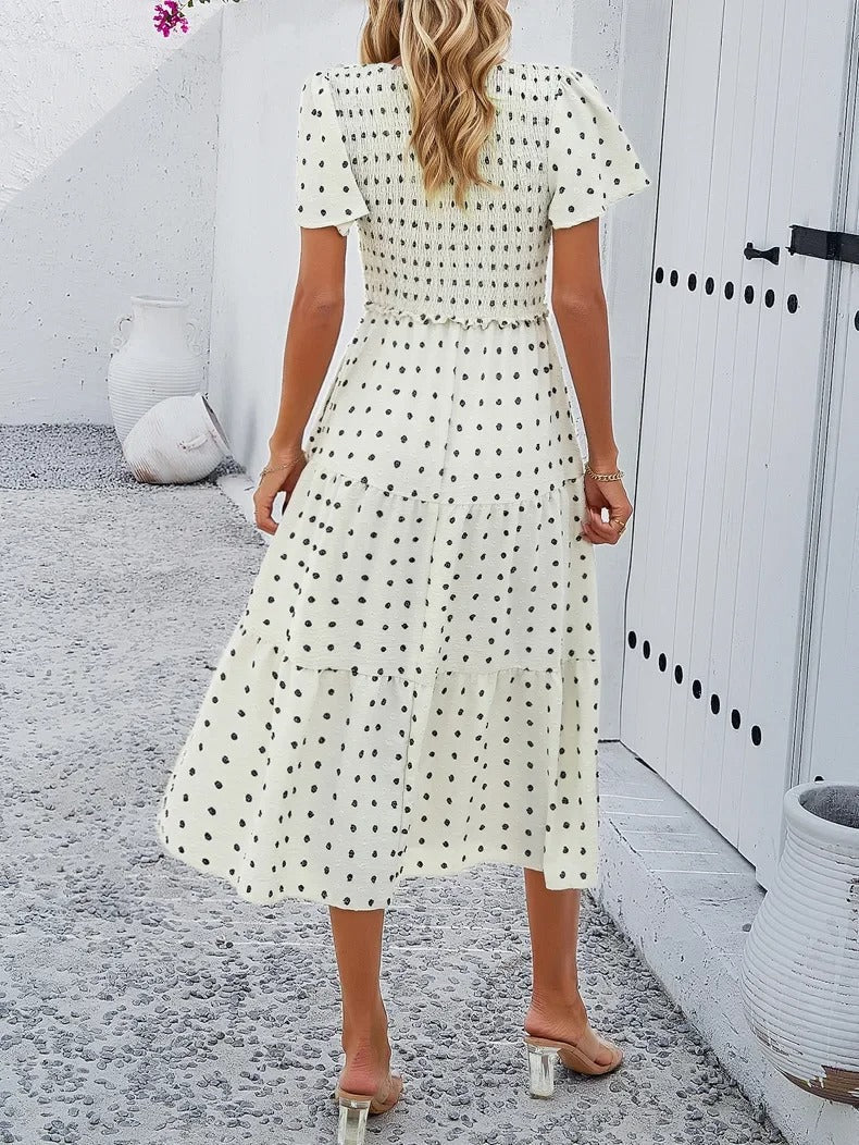 Sophie | Bohème Chic Kleid mit kurzen Ärmeln 