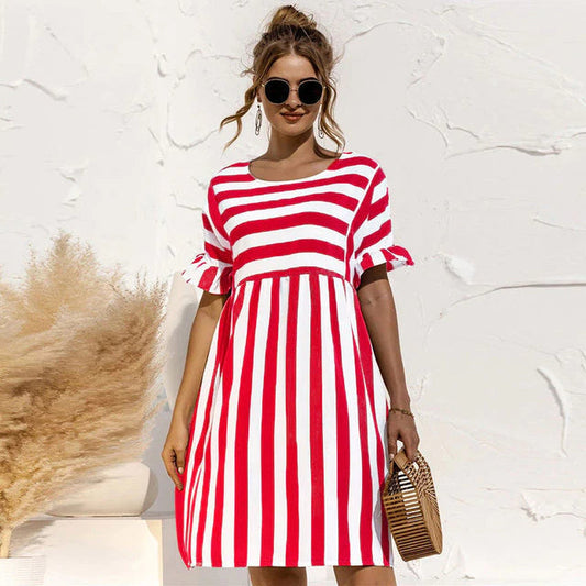 Leontine | Abito a righe da donna – Taglio svasato e stile estivo 